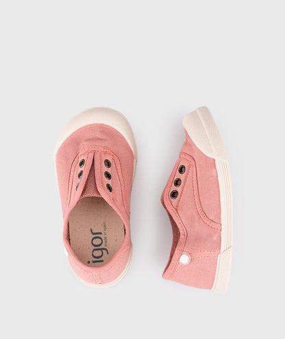 Igor Girl's Lona Laceless Shoes - Nuevo Rosa