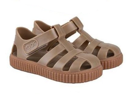Igor Girl's and Boy's Nico Caramelo Jelly Sandals,  Taupe